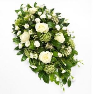 Båredekoration i hvide blomster (FS13_022)